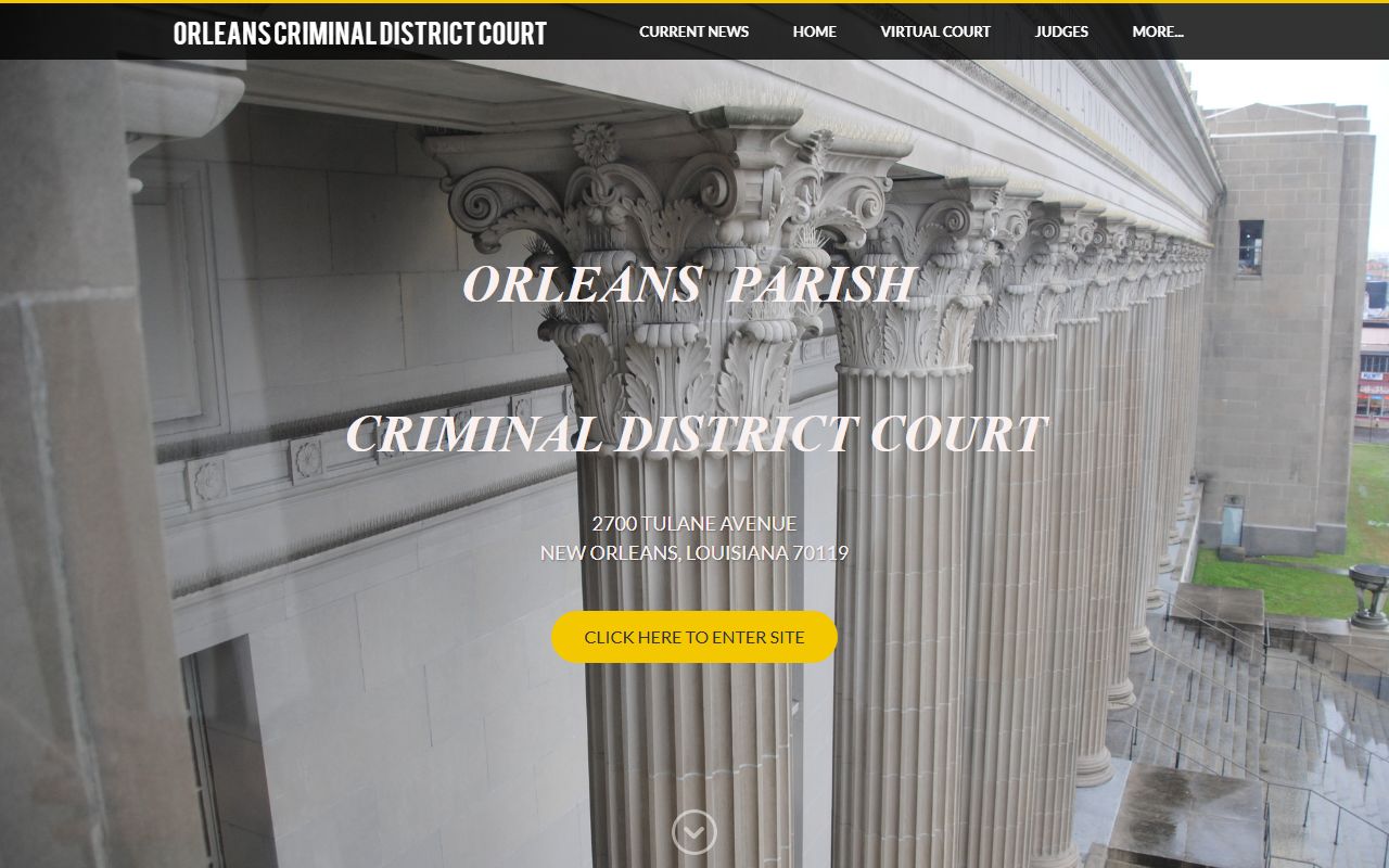 Orleans Parish Criminal District Court records homepage