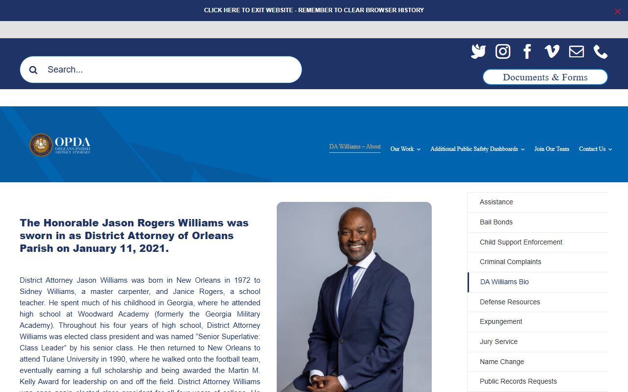 Orleans Parish District Attorney arrest and criminal records office