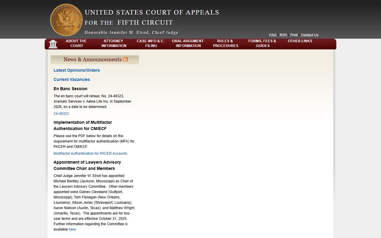 Orleans Parish Criminal District Court federal Fifth Circuit Court of Appeals